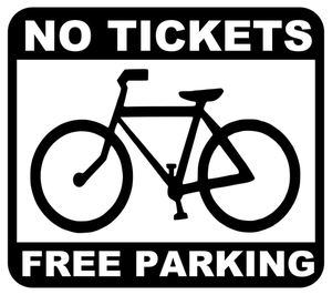 Free parking for bicycles sign vector illustration
