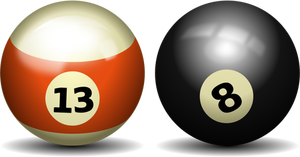 Două mingi de snooker