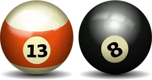 Two snooker balls