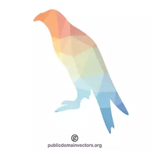 Colored silhouette of a bird