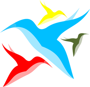 Ilustracja wektorowa sylwetki ptak streszczenie kolor