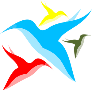 Abstraktní barvy ptačí siluety vektorové ilustrace