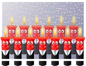 Vector drawing of birthday candles in suit