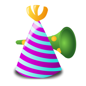Cumpleaños sombrero y trompeta vector de la imagen