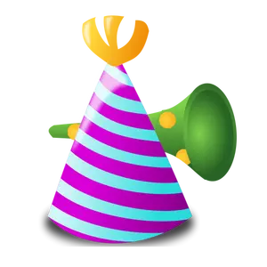 Verjaardag hoed en trompet vector afbeelding