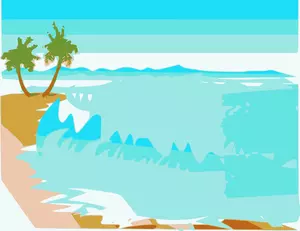 Paisaje de playa dibujo vectorial