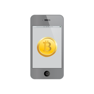 Bitcoin auf iPhone-Vektor-illustration