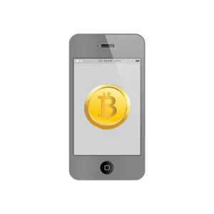 Bitcoin iPhone vektör çizim üzerinde