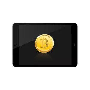 Bitcoin on iPad vector image