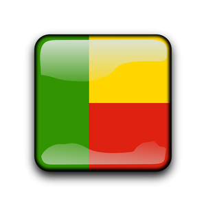 Botón de Benin vector bandera