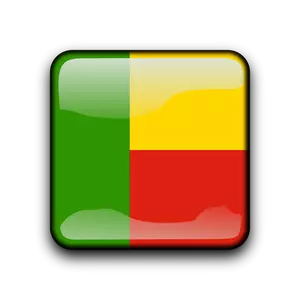 Pulsante di bandiera vettoriale Benin
