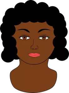 Wanita Afrika dengan mata besar vektor ilustrasi