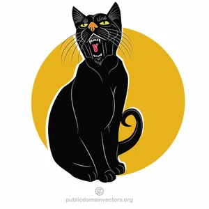 Czarny wściekły kot