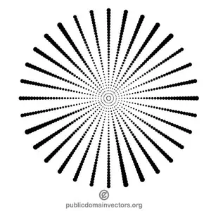 Schwarzen radial Halbton Muster Vektor
