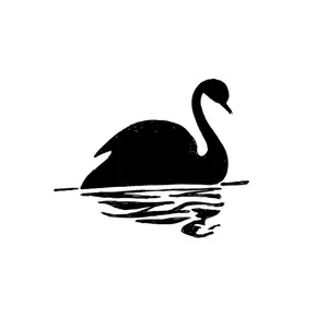 Image vectorielle silhouette du cygne