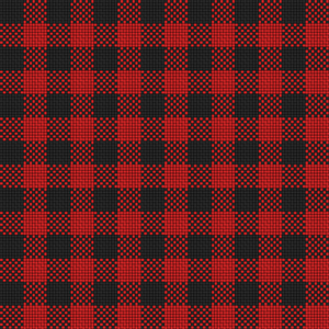 Checker plaid tkaniny w kolorze czarnym i czerwonym
