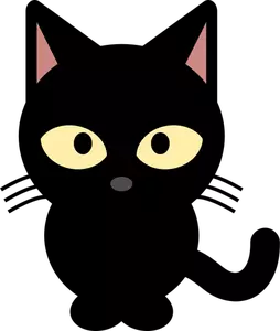 Vektör küçük resmini siyah çizgi film kedi