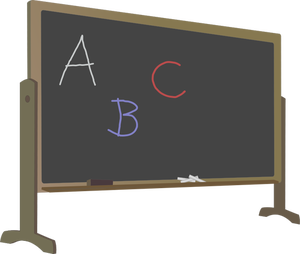 Blackboard jalustalla ja kirjaimilla vektorikuva