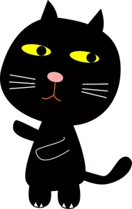 Gato negro y Luna vector clip art