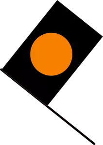 Vector graphics of black with orange circle flag