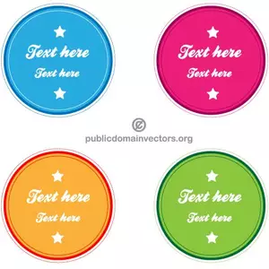 Colorful blank stickers vector pack