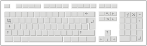 Blank white keyboard vector drawing