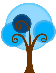 Blaue Cartoon Baum