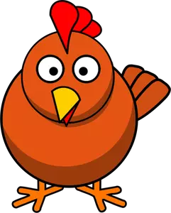 Vektor illustration av tecknad kyckling förvirrad