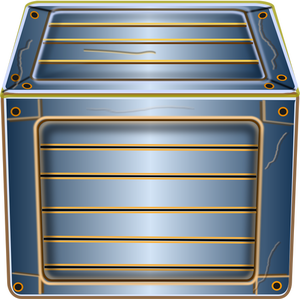Vector illustraties van houten blue box