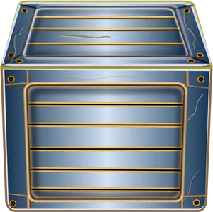 Clipart vetorial da caixa de madeira azul