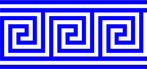 Vector ilustrare de linie albastră greacă cheie model