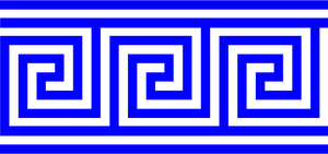Vektor ilustrasi pola kunci Yunani garis biru