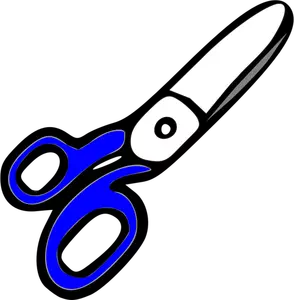 Scissors with blue handles