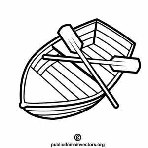 Boat with two paddles