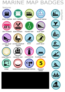 Carte marine badges vector image