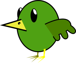 Kreslené vektorové grafiky zeleného ptáka
