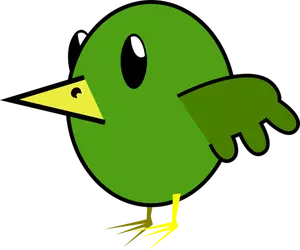 Graphiques vectoriels caricature de l'oiseau vert