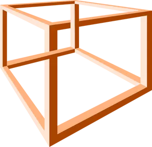 Illusione ottica di una ClipArt vettoriali di Impossibile costruzione arancione