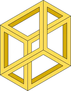 Ilusión óptica de un gráficos de vector de caja imposible
