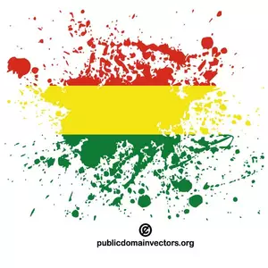 Respingos de tinta nas cores da bandeira da Bolívia