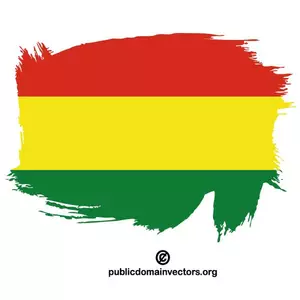 Bolivian flag painted on white background