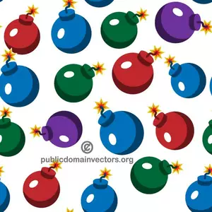 Colorful bombs vector pattern