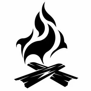 Bonfire silhouette vector