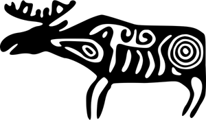 Muinainen petroglyfivektori kuva