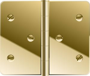 Vector illustration of gold colored door hinge
