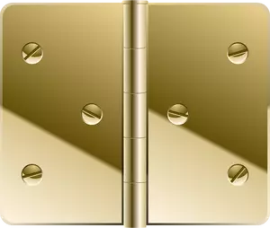 Ilustração em vetor de dobradiça de porta de cor ouro
