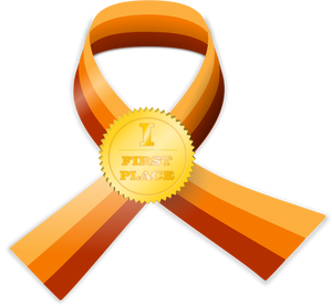 First place contest award medal vector illustration