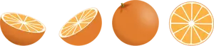 Immagine vettoriale della selezione di pezzi arancione