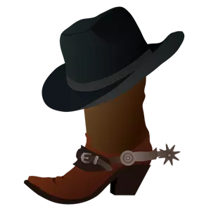 Cowboy boot och hatt vektorgrafik