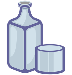 Bottle and glass vector image